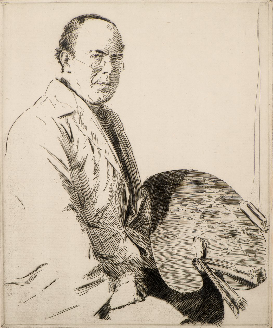 Önarckép, XX. század (rézkarc) alkotó: Joseph Simpson