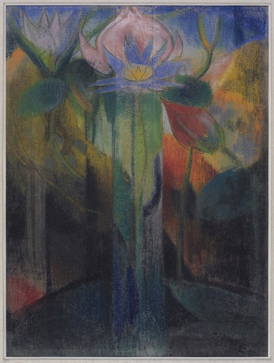 Dzsungel lombozat, 1918-1919 körül (pasztell, gézzel bevont papíron) alkotó: Joseph Stella