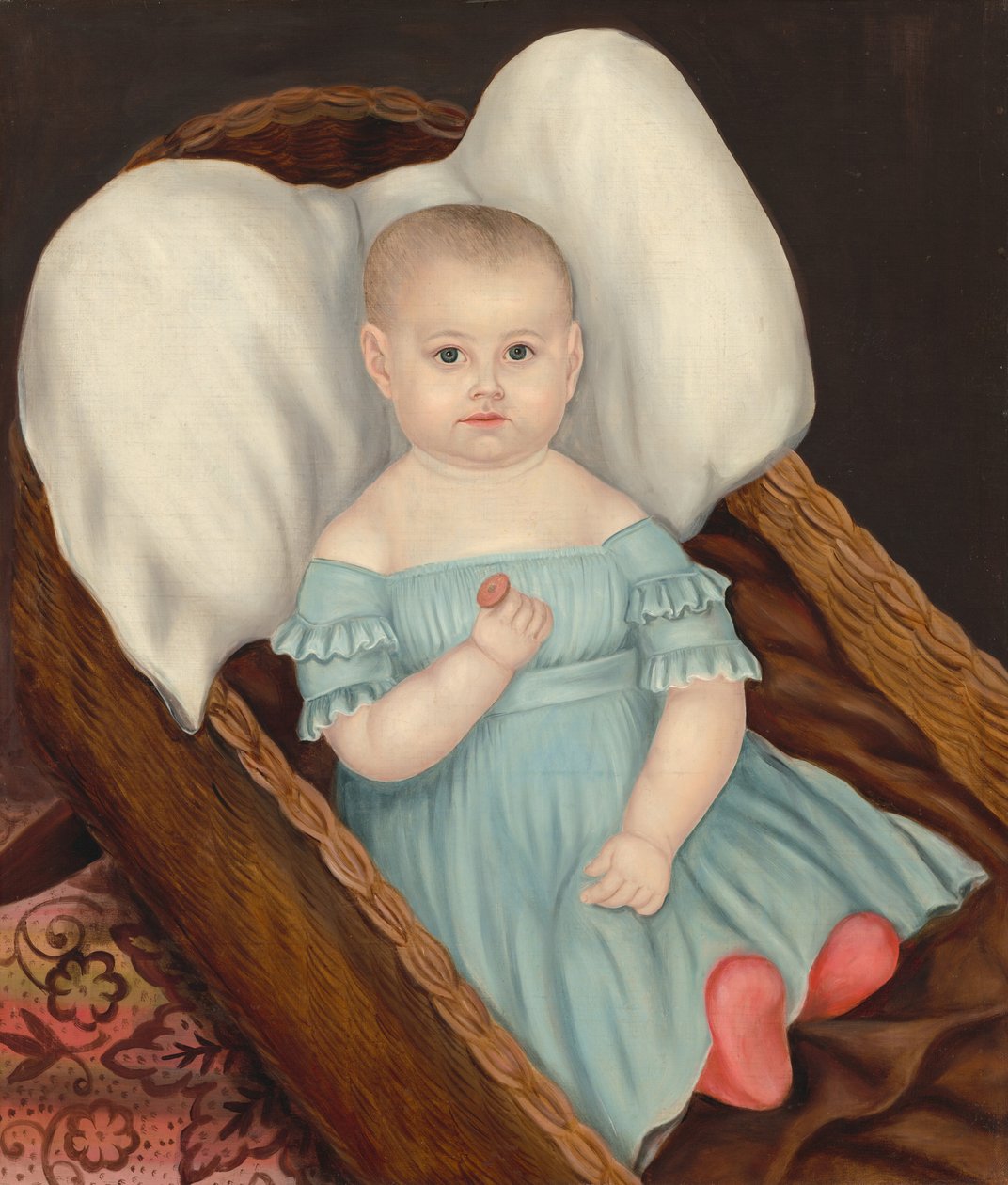 Baba fonott kosárban, c. 1840. alkotó: Joseph Whiting Stock