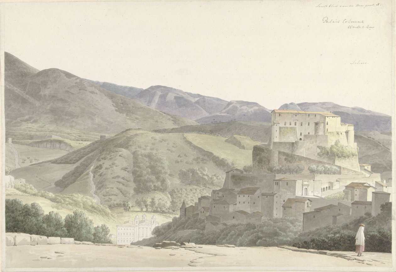 Olasz táj Subiacóban alkotó: Josephus Augustus Knip