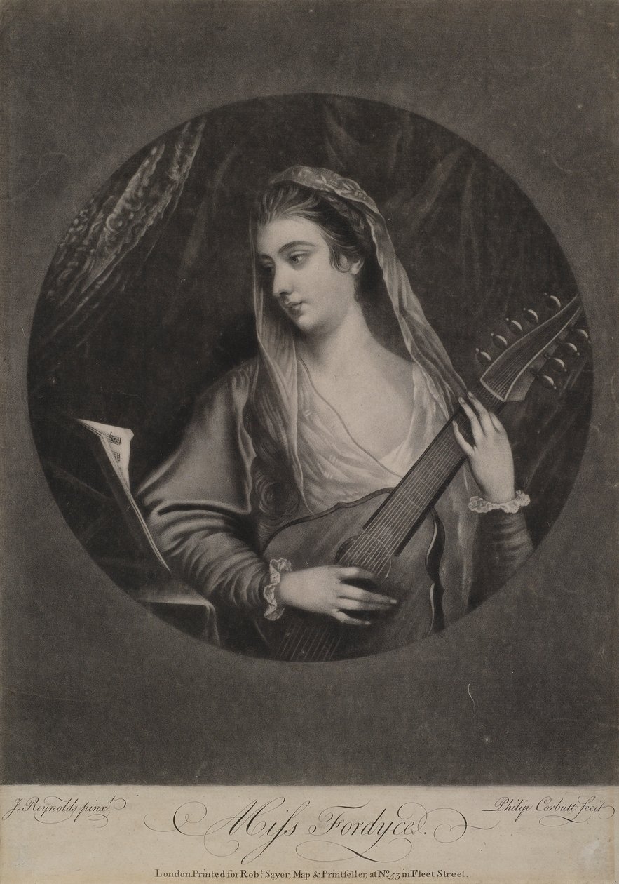Miss Fordyce, metszett: Richard Purcell (más néven Charles vagy Philip Corbutt, fl. 1746-66), 1770 körül (mezzotint) alkotó: Joshua Reynolds