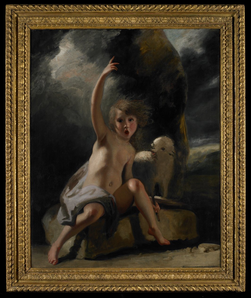 A gyermekkeresztelő a vadonban, 1776 körül alkotó: Joshua Reynolds