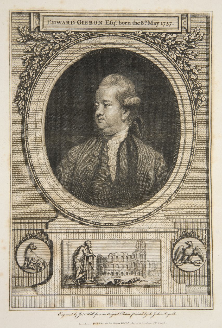 Edward Gibbon, Esq., pub. 1730 (metszet) alkotó: Joshua (after) Reynolds