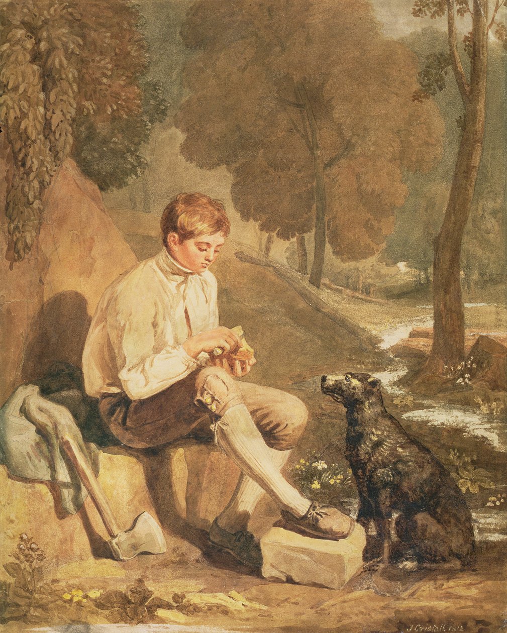 Egy fiatal favágó, 1812 alkotó: Joshua Cristall