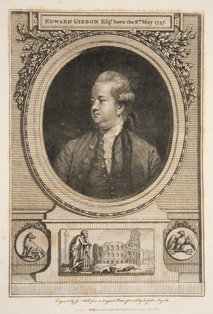 Edward Gibbon, Esq., pub. 1730-as metszet. alkotó: Joshua Reynolds