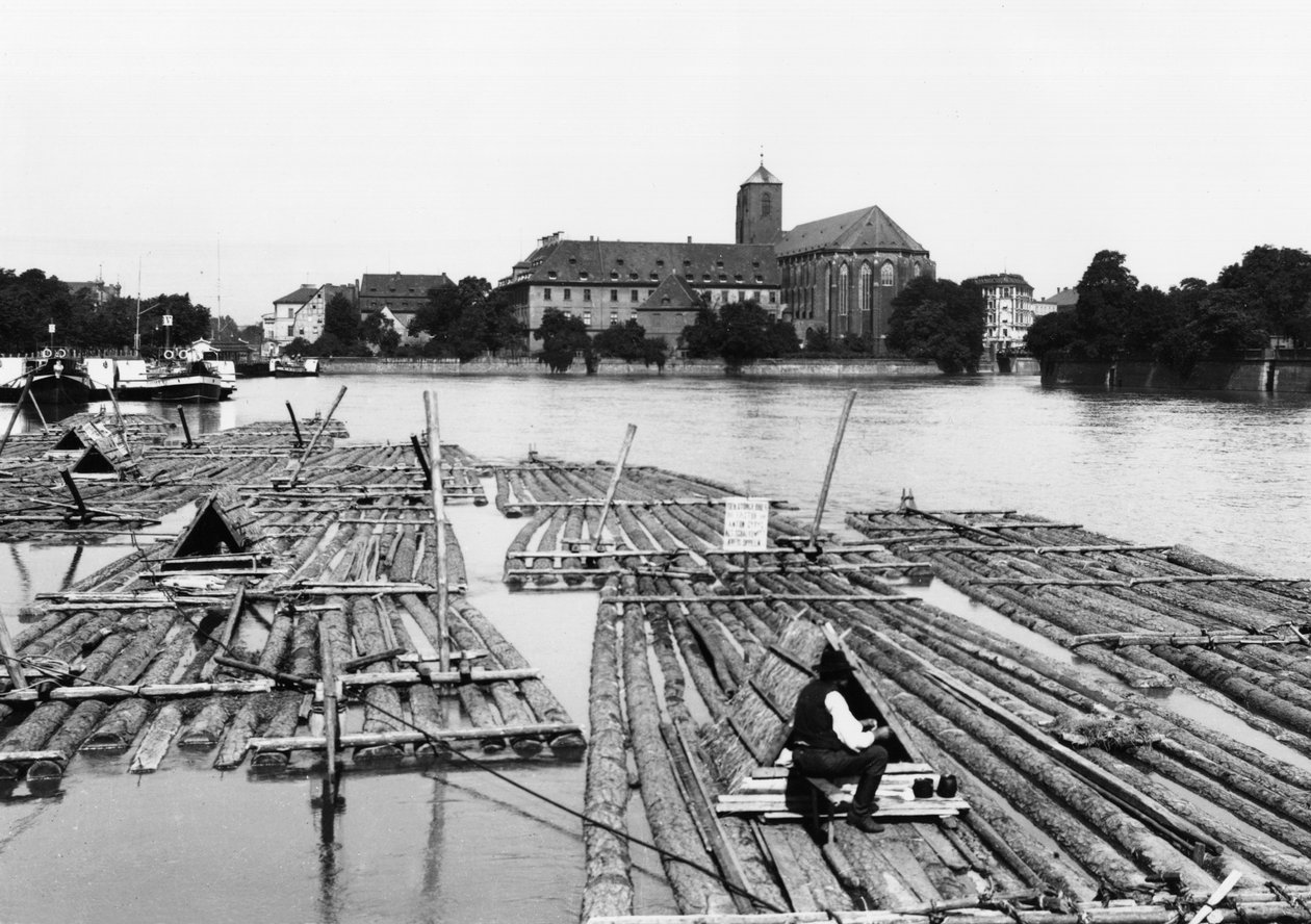 Az Odera Breslauban (a mai Wroclaw) Lengyelország, 1910 körül alkotó: Jousset