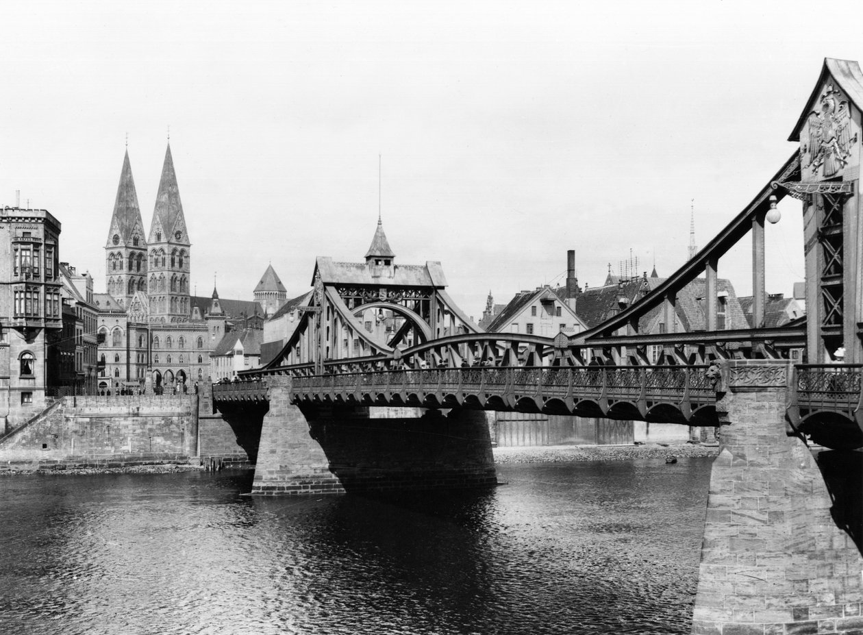 Weser-híd, Bréma, 1910 körül alkotó: Jousset