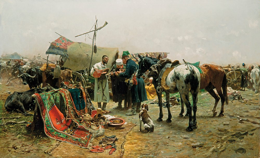 Vásár Biakában. alkotó: Jozef Brandt