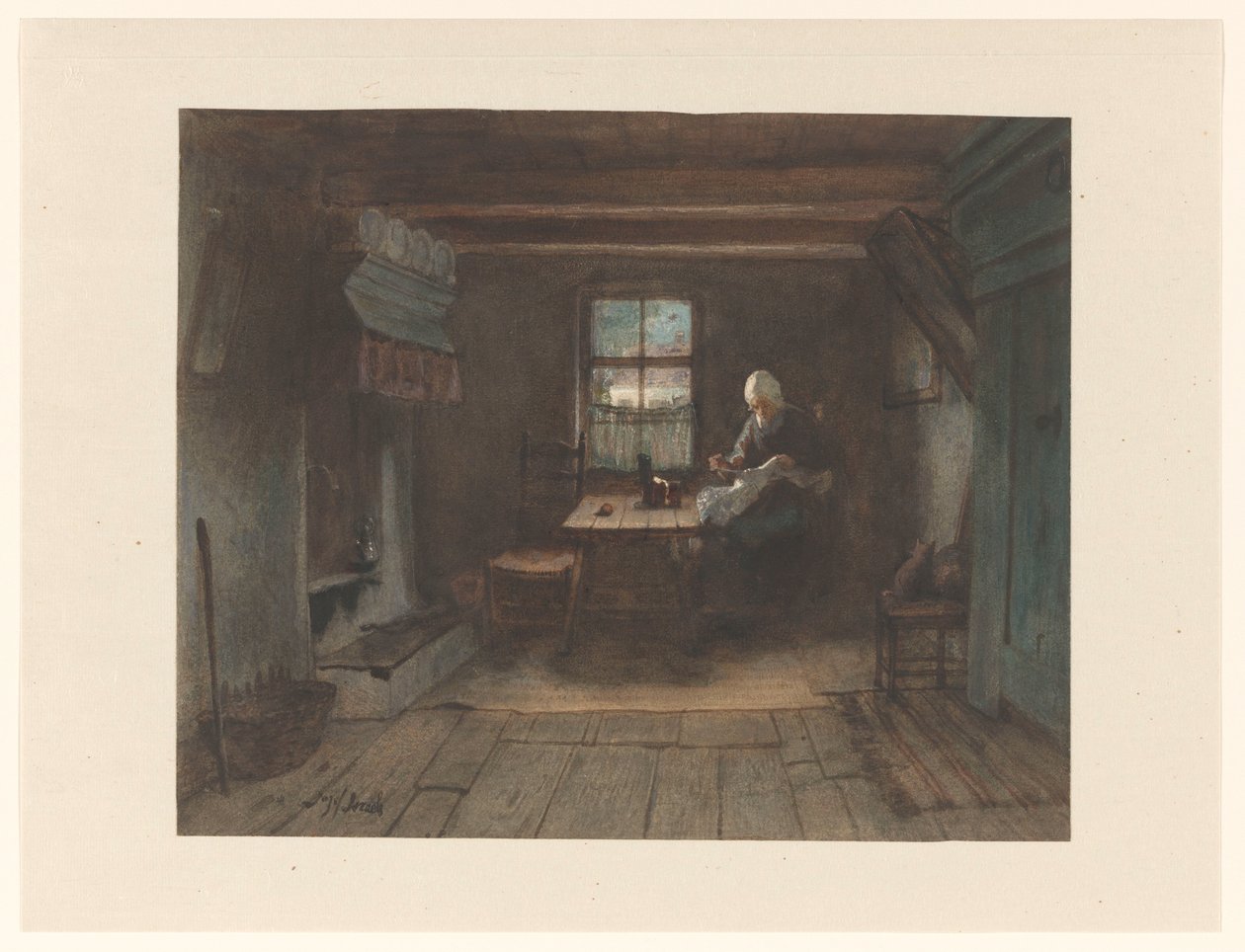 Farmhousebinnen alkotó: Jozef Israëls