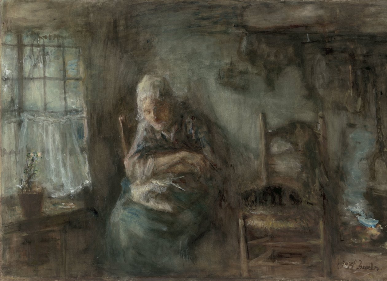 Öreg halászasszony alkotó: Jozef Israëls