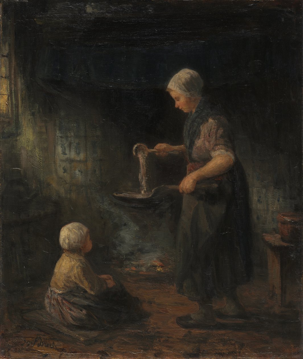 A palacsinta c. 1875. alkotó: Jozef Israëls