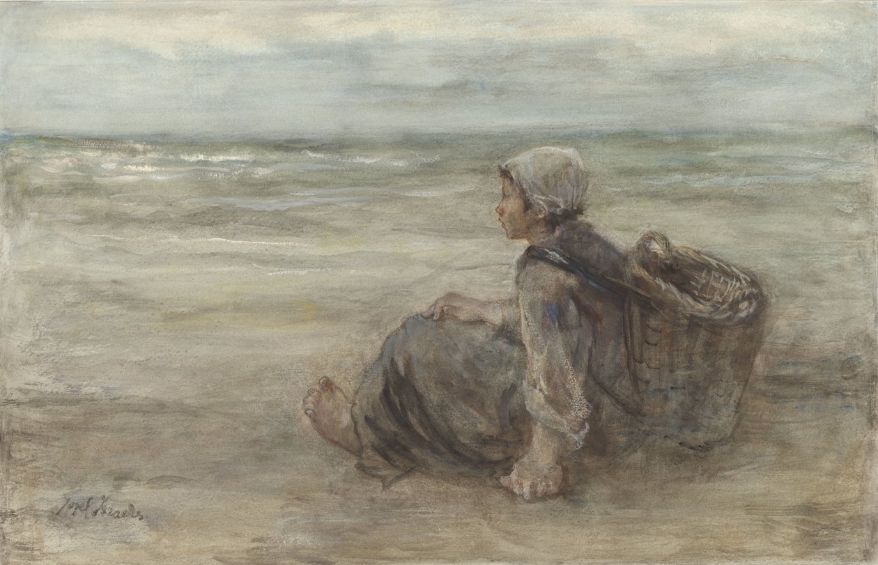 Fisher lány a tengerparton alkotó: Jozef Israëls