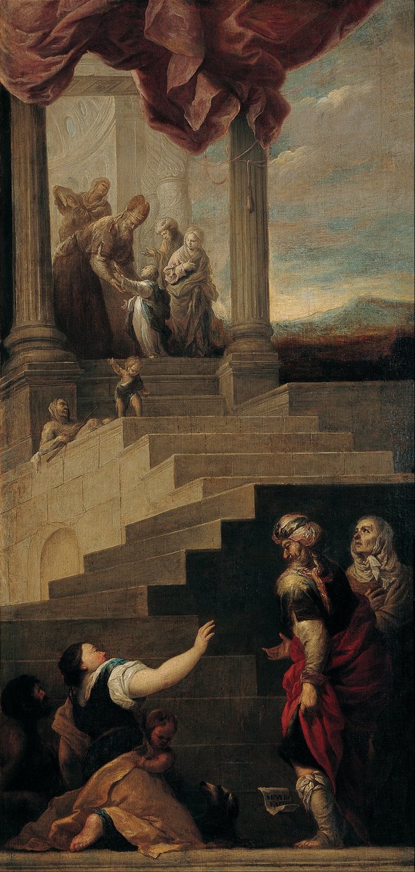Szűz bevezetése a templomban alkotó: Juan de Sevilla