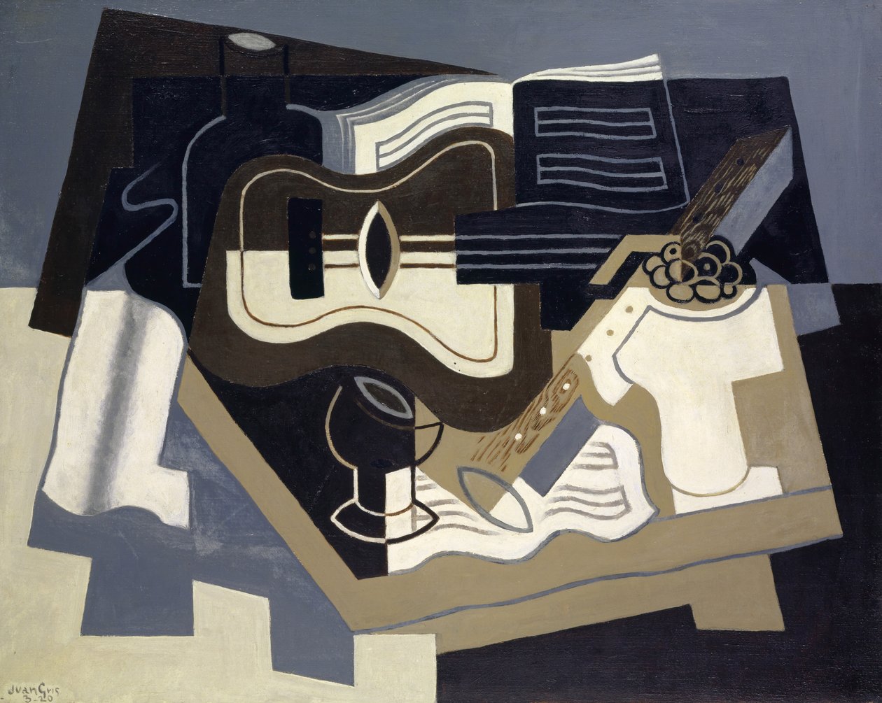 Gitár és klarinét, 1920 alkotó: Juan Gris