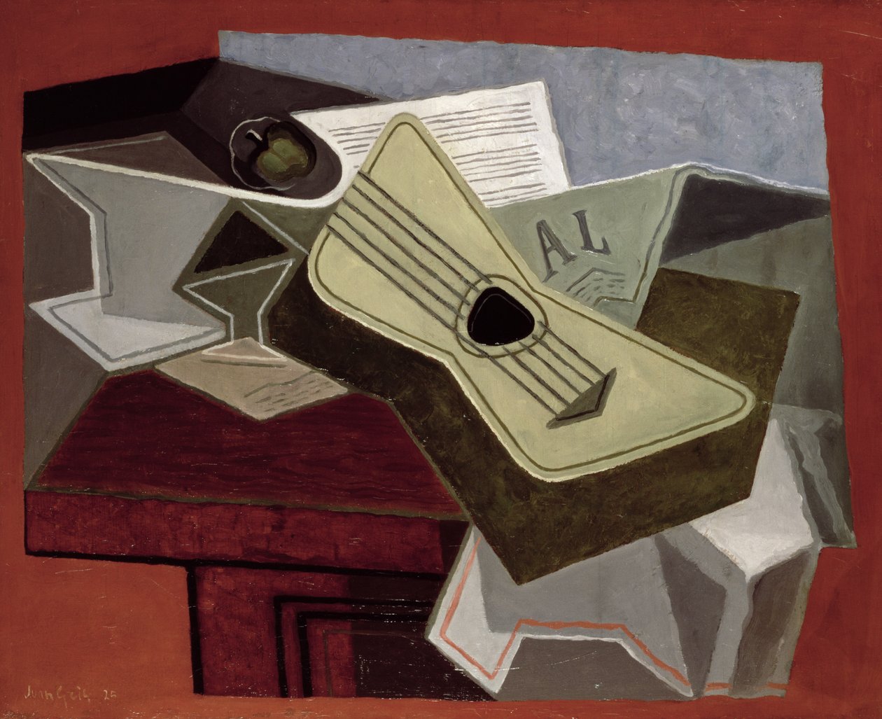 Gitár és Újság, 1925 alkotó: Juan Gris