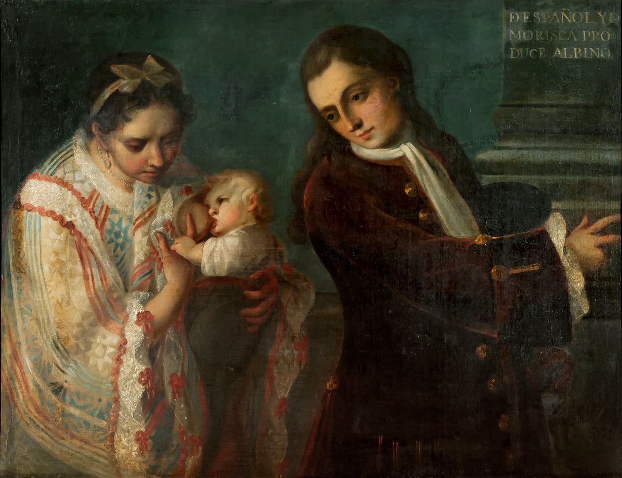 Spanyol és Morisca albínót termel, 1715 körül alkotó: Juan Rodríguez Juárez