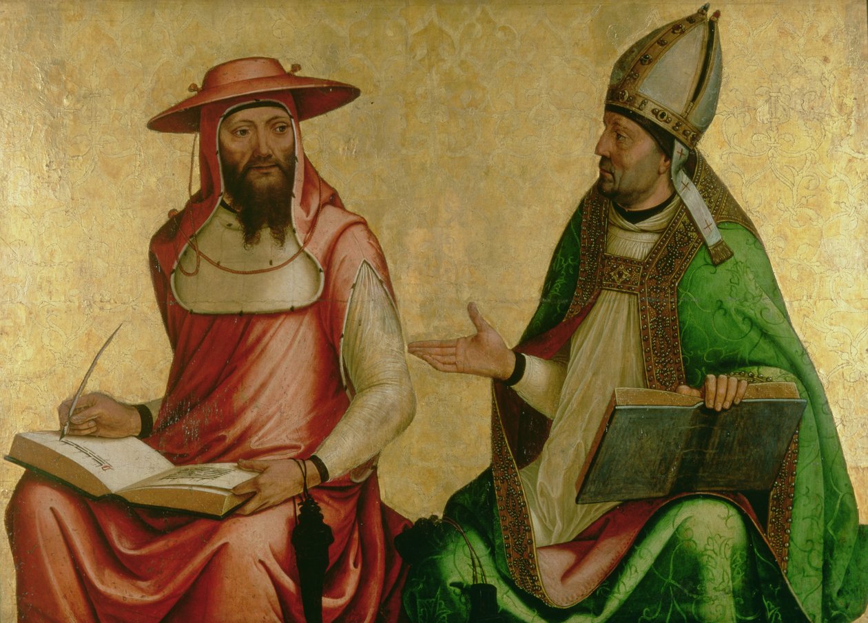 Szent Jeromos és Szent Ambrus, 1510 körül (tempera és arany a táblán) alkotó: Juan de Borgoña