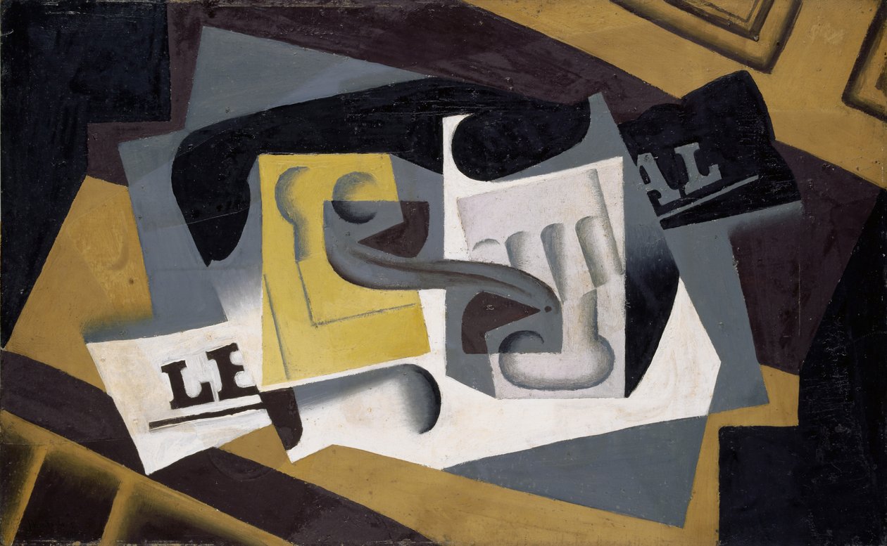 Üveg és Újság alkotó: Juan Gris
