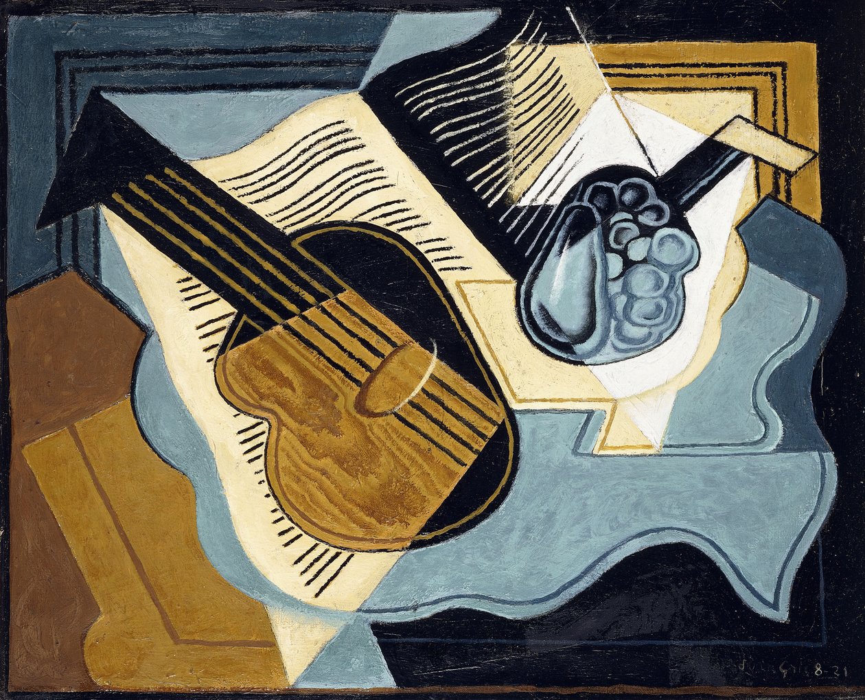 Gitár és gyümölcstál, 1921 alkotó: Juan Gris