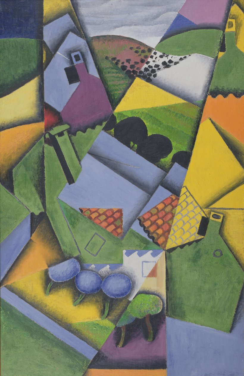 Táj és házak Cereten alkotó: Juan Gris