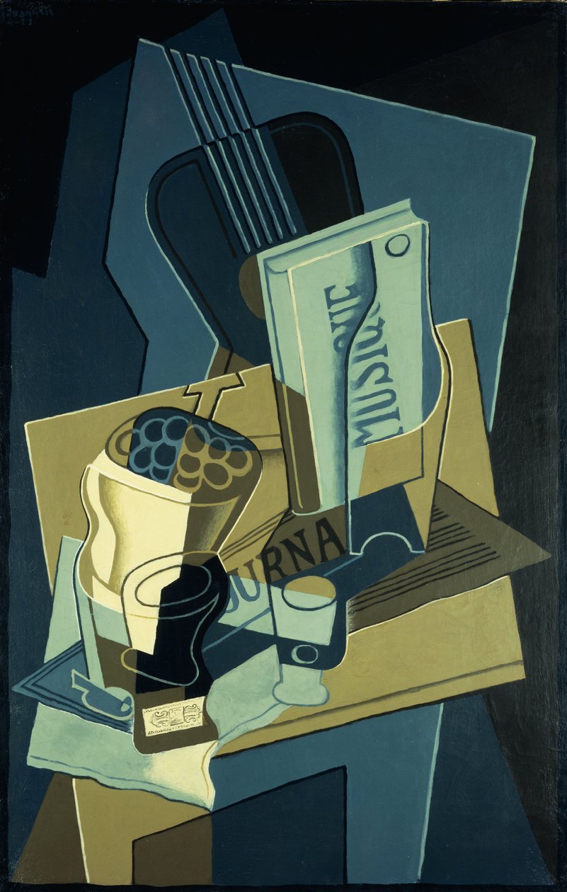 Zenés könyv; A zenei jegyzetfüzet, 1922 alkotó: Juan Gris