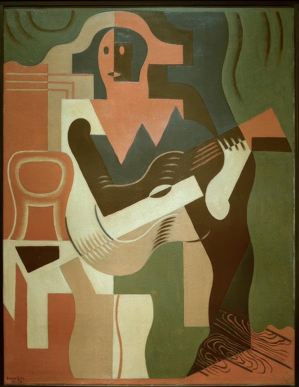 Ülő harlekin gitárral alkotó: Juan Gris
