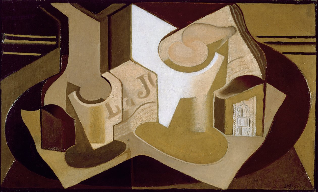 Csendélet újsággal, 1921 alkotó: Juan Gris