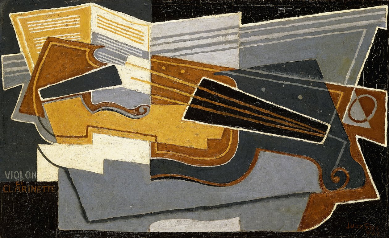 Hegedű és klarinét, 1921 alkotó: Juan Gris