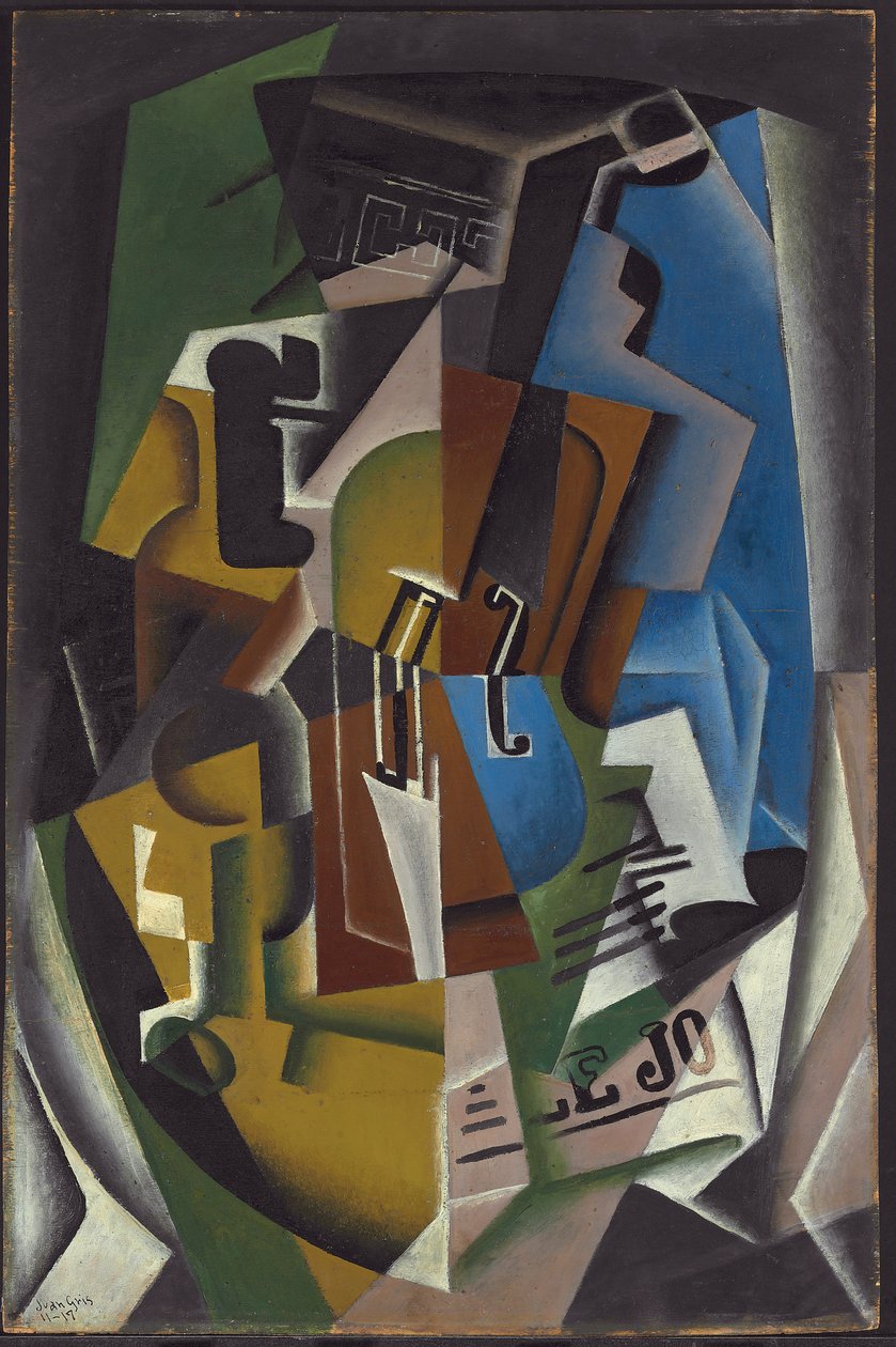 Hegedű és Újság; Violon et Journal, 1917 alkotó: Juan Gris