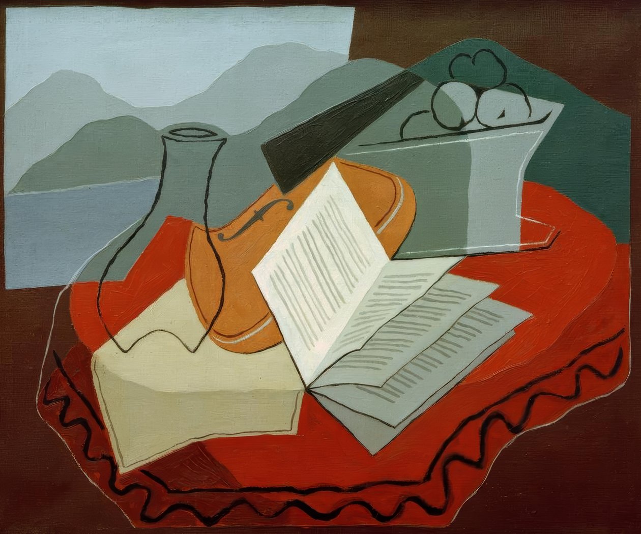 Hegedű a nyitott ablakban alkotó: Juan Gris