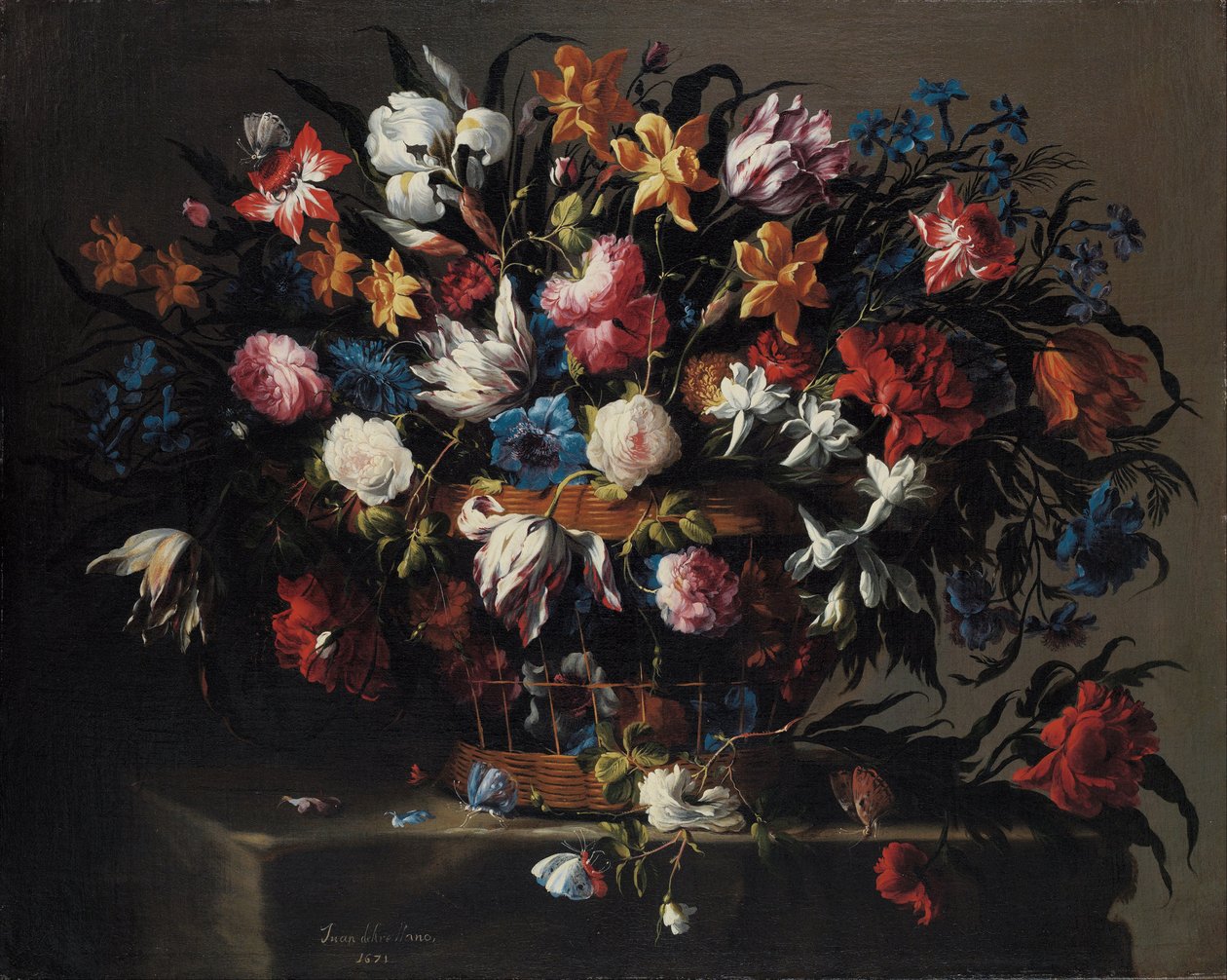 Kis virágkosár, 1671 alkotó: Juan de Arellano
