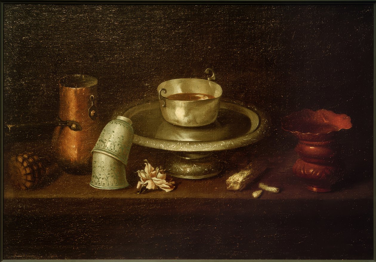 Csendélet kakaós csészével alkotó: Juan de Zurbaran
