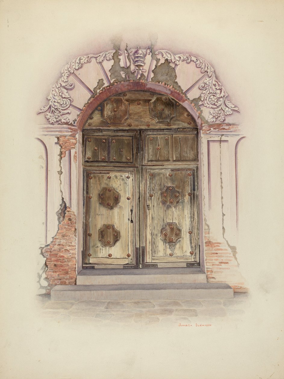 Ajtó- és falfestés, c. 1941. alkotó: Juanita Donahoo