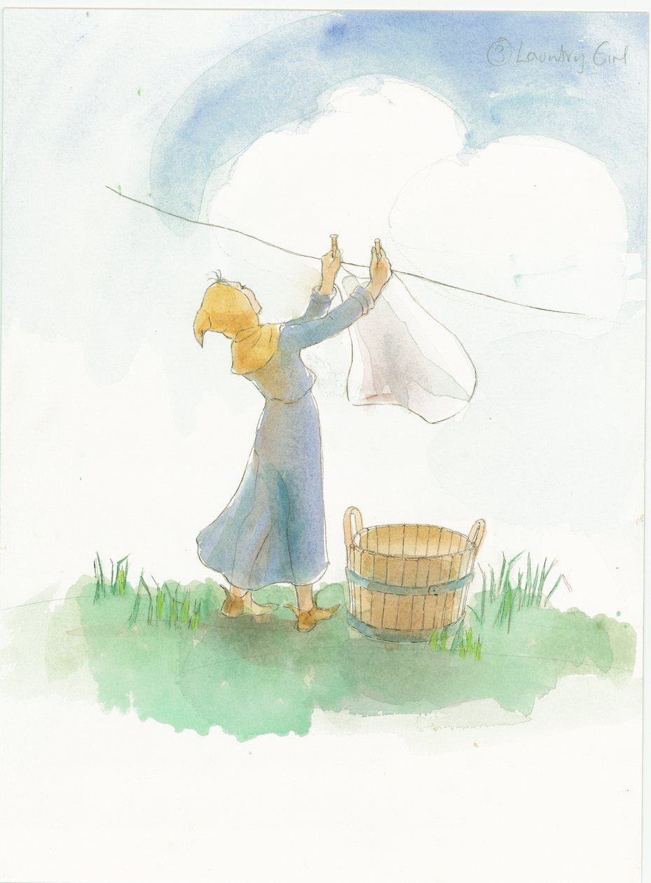 Egy középkori lány, aki szennyest akasztott, 2004. alkotó: Judith Dobie