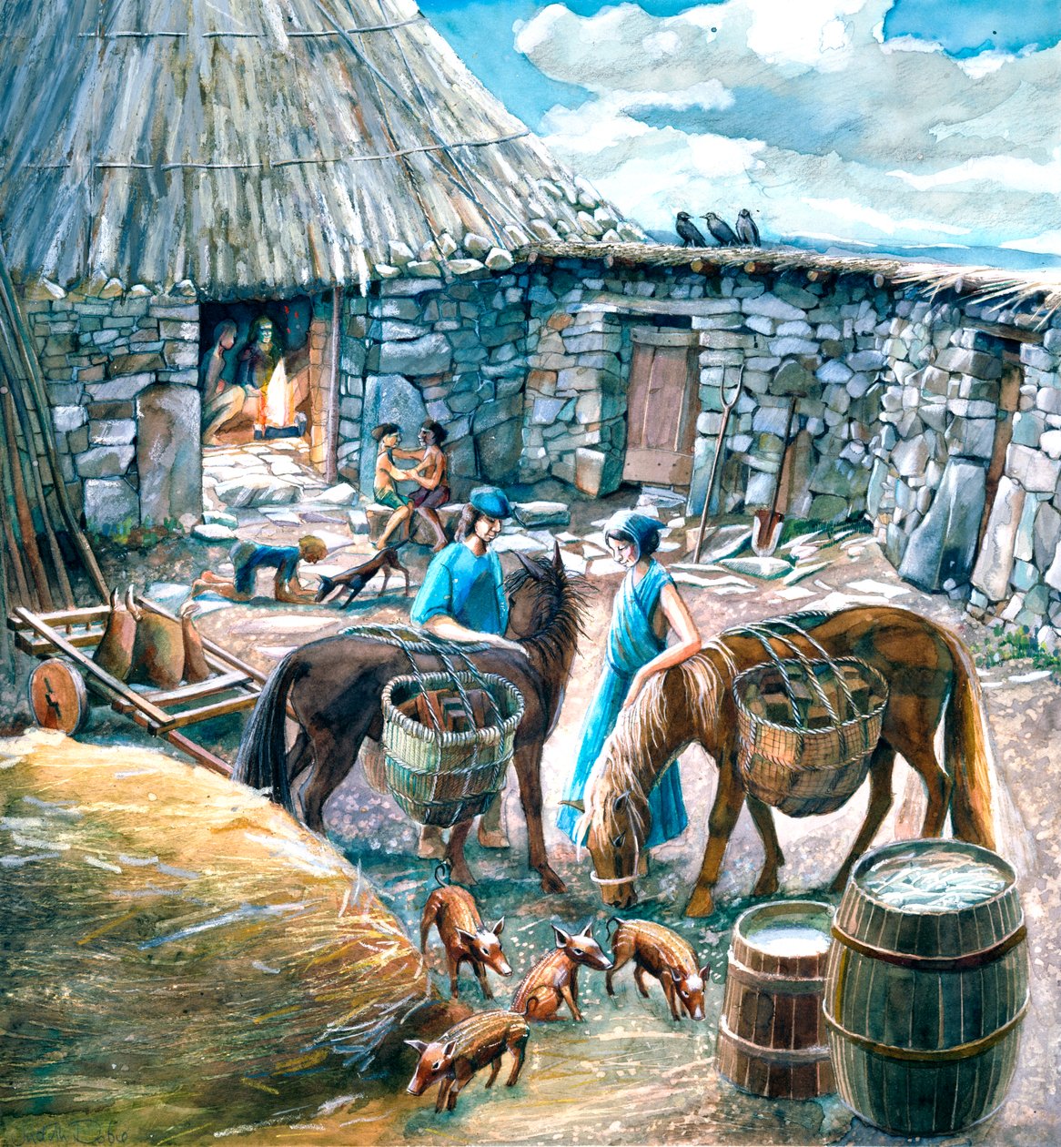 Chysauster ősi faluja, 1-2. század, 1990-2010 alkotó: Judith Dobie