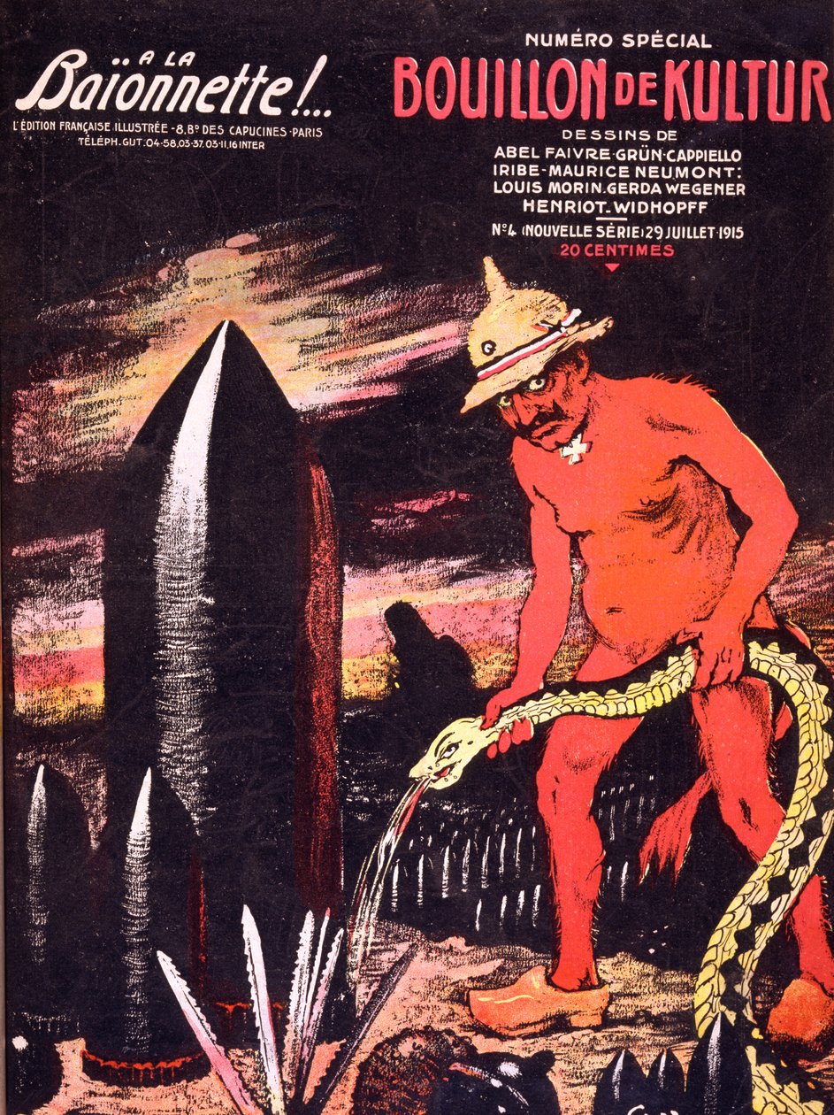 A „La Baïonnette” magazin címlapja, 1915. július 29 alkotó: Jules Alexandre Gruen or Grun
