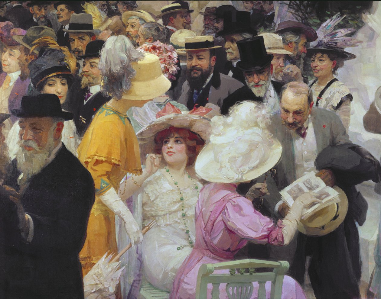 Pénteken a Francia Művészek Szalonjában, 1911 olaj, vászon részlet a 64809-ből alkotó: Jules Alexandre Gruen or Grun