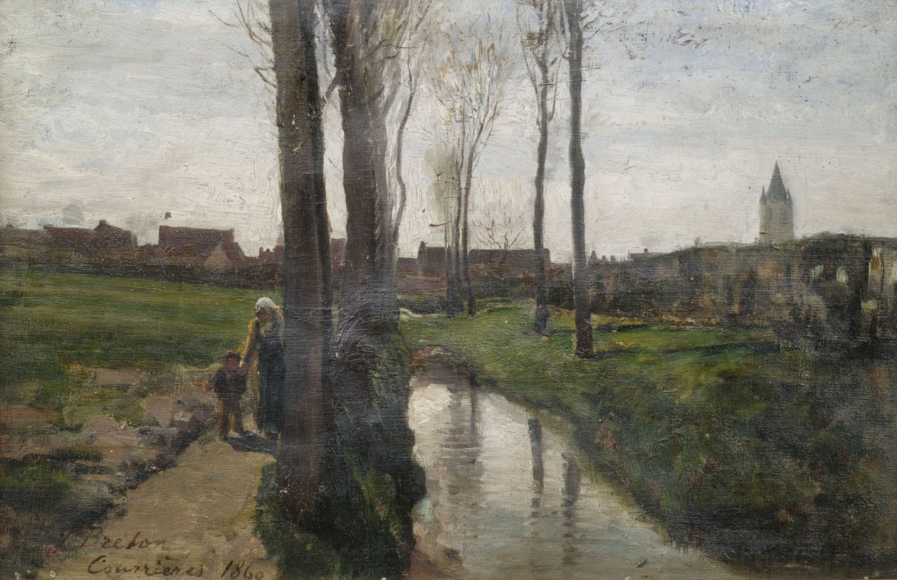 Táj Courrières -ben alkotó: Jules Breton