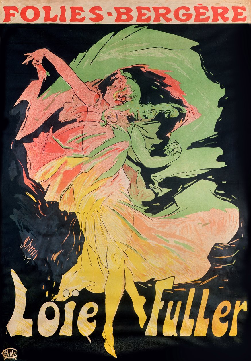 Folies Bergere: Loie Fuller, Franciaország, 1897 alkotó: Jules Cheret
