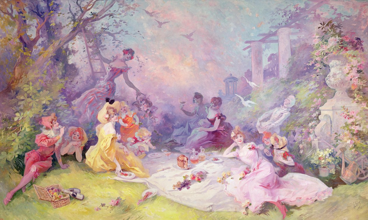 Ebéd a fűben", 1904 alkotó: Jules Cheret