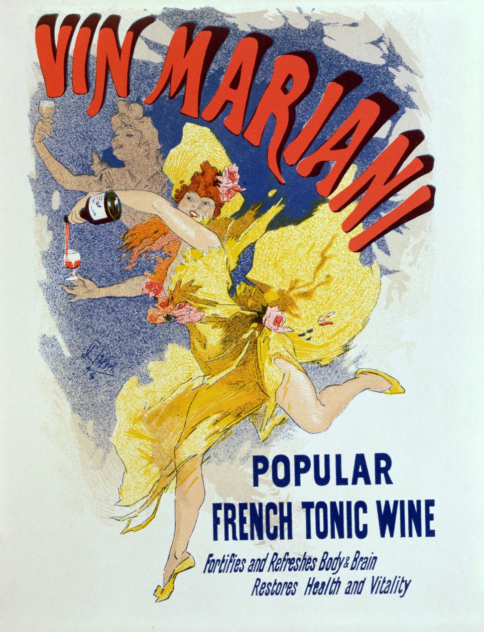 A „Mariani Wine”-t, egy népszerű francia bor, 1894-ben reklámozó plakát alkotó: Jules Cheret