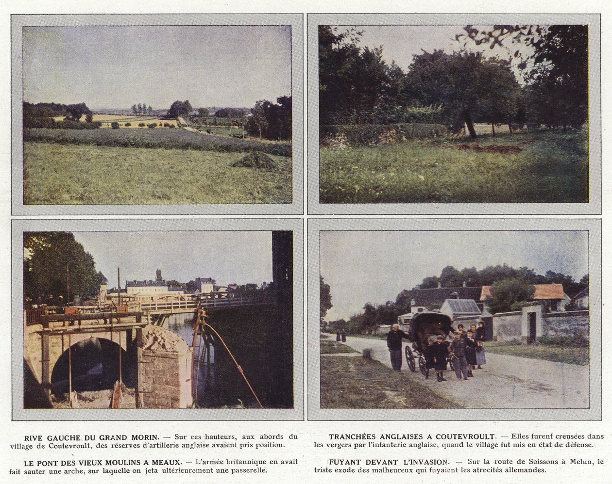 Rive Gauche du Grand Morin, Tranchees Anglaises a Coutevroult, Le Pont des Vieux Moulins a Meaux, Fuyant Devant L