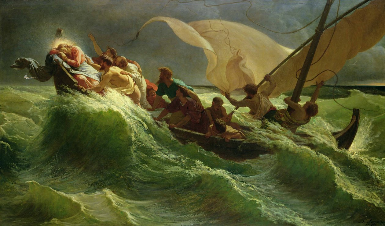 Krisztus alszik a csónakjában alkotó: Jules Joseph Meynier