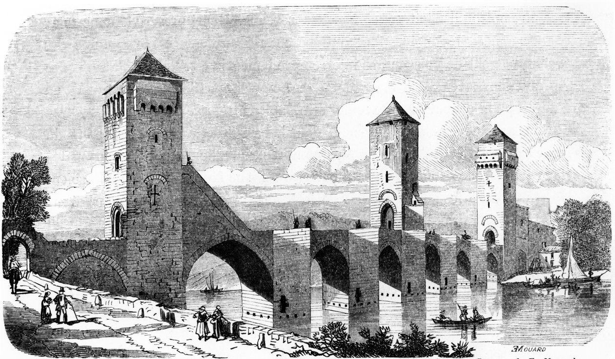 A Pont Valentré, Cahors, Franciaország alkotó: Jules de Verneilh Puyraseau