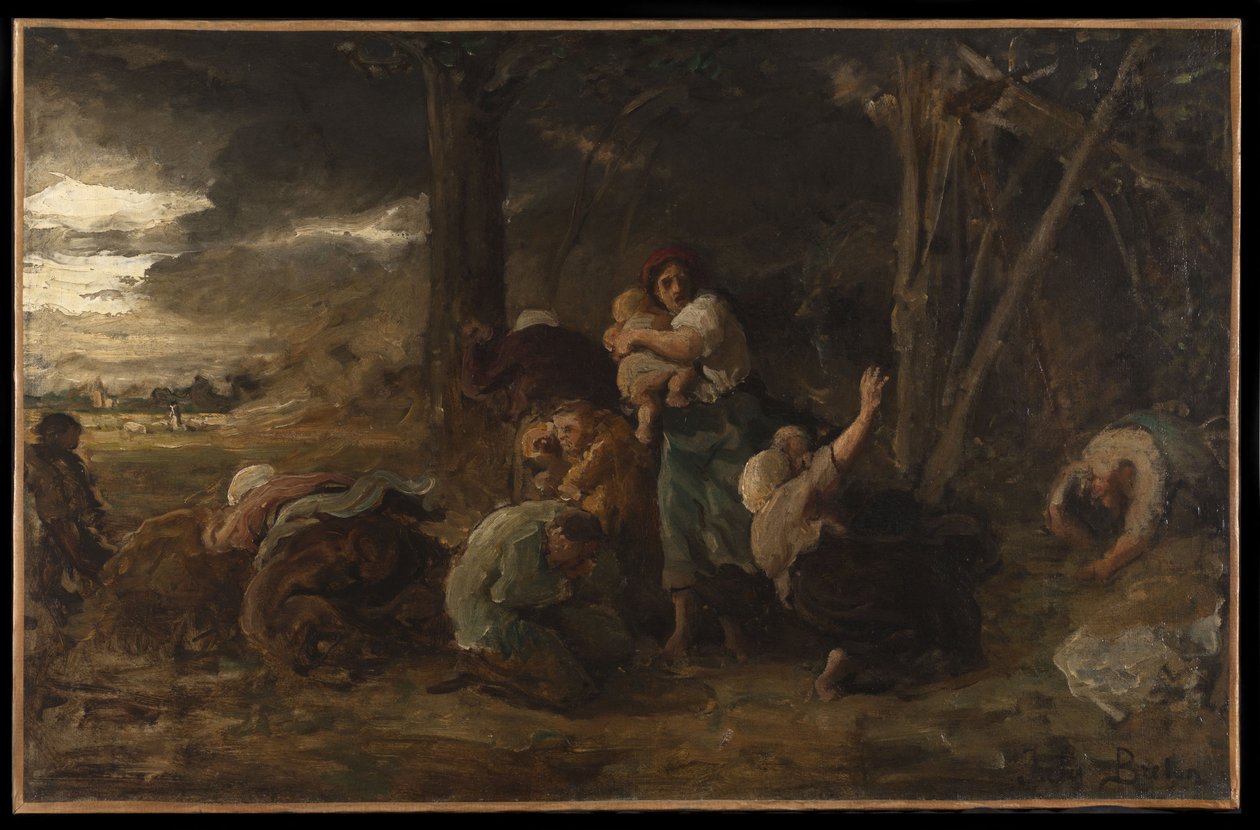 Villám, 1865 körül (olaj, vászon) alkotó: Jules Breton