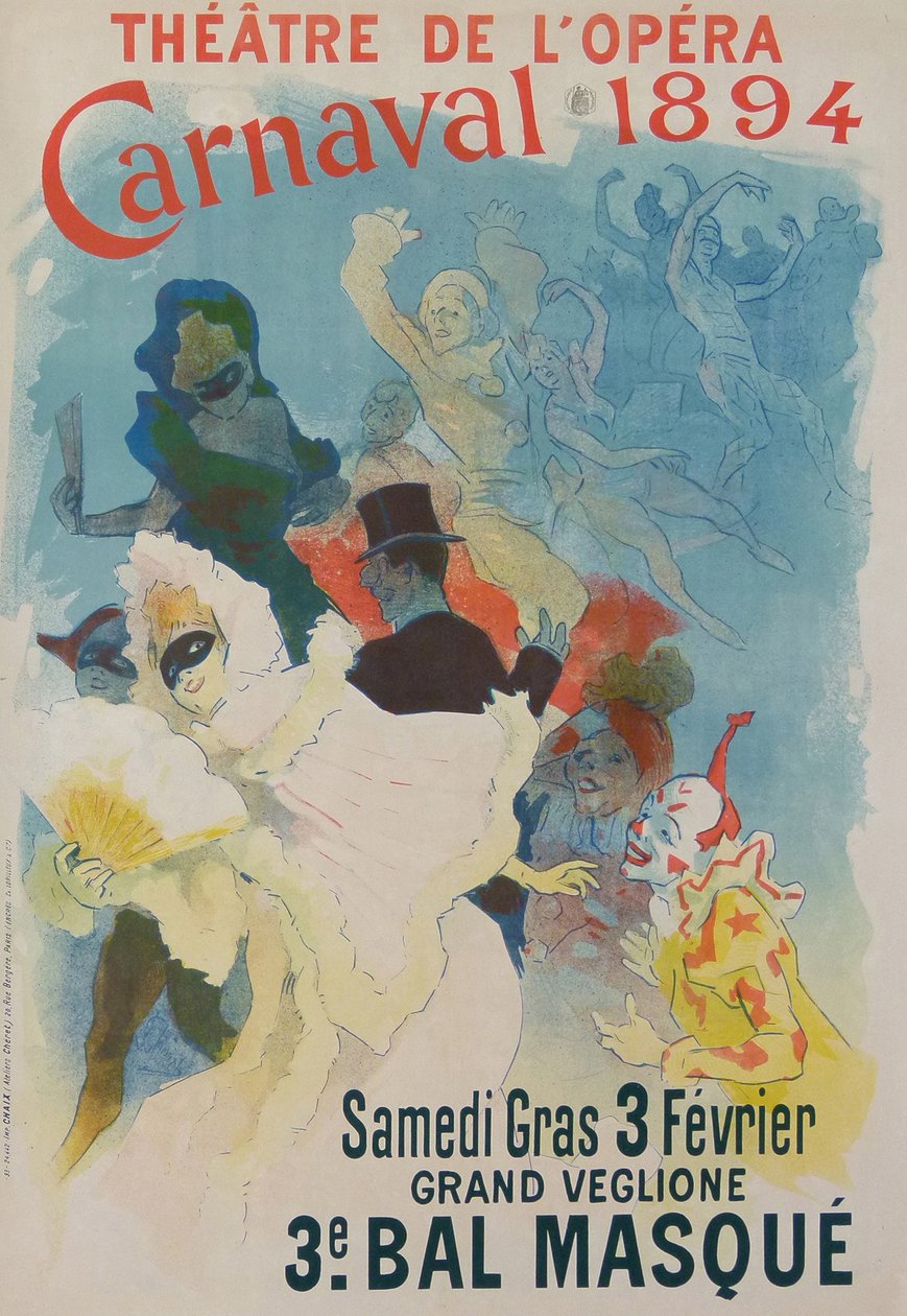 Operaszínház, karnevál 1894, 1894 alkotó: Jules Cheret