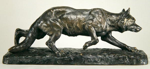 Guggoló farkas (bronz) alkotó: Jules Edmond Masson
