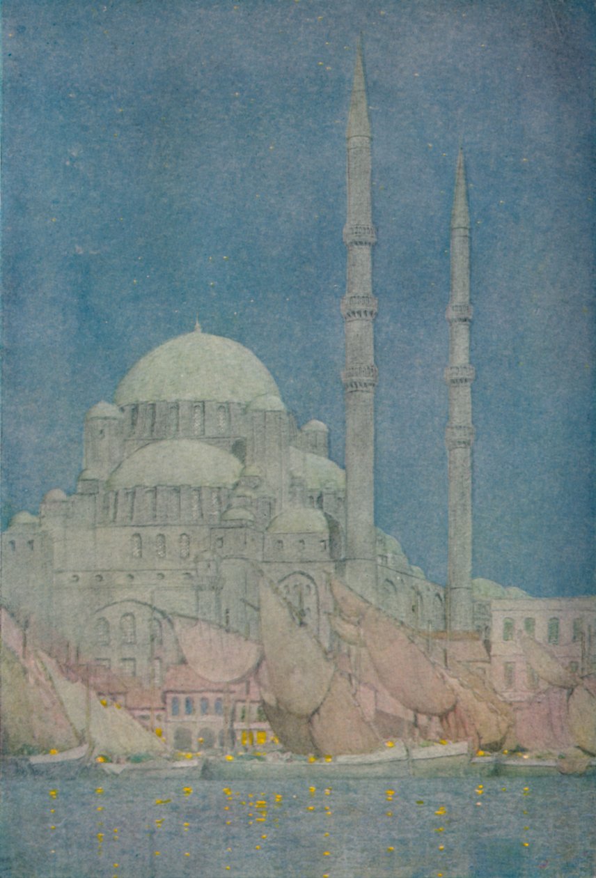 A Yeni-Valide-Jamissi mecset, Konstantinápoly, 1913 alkotó: Jules Guerin