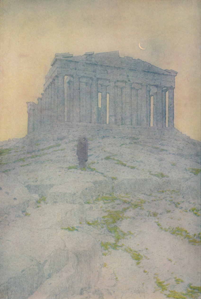 A Parthenon Athénban, 1913 alkotó: Jules Guerin