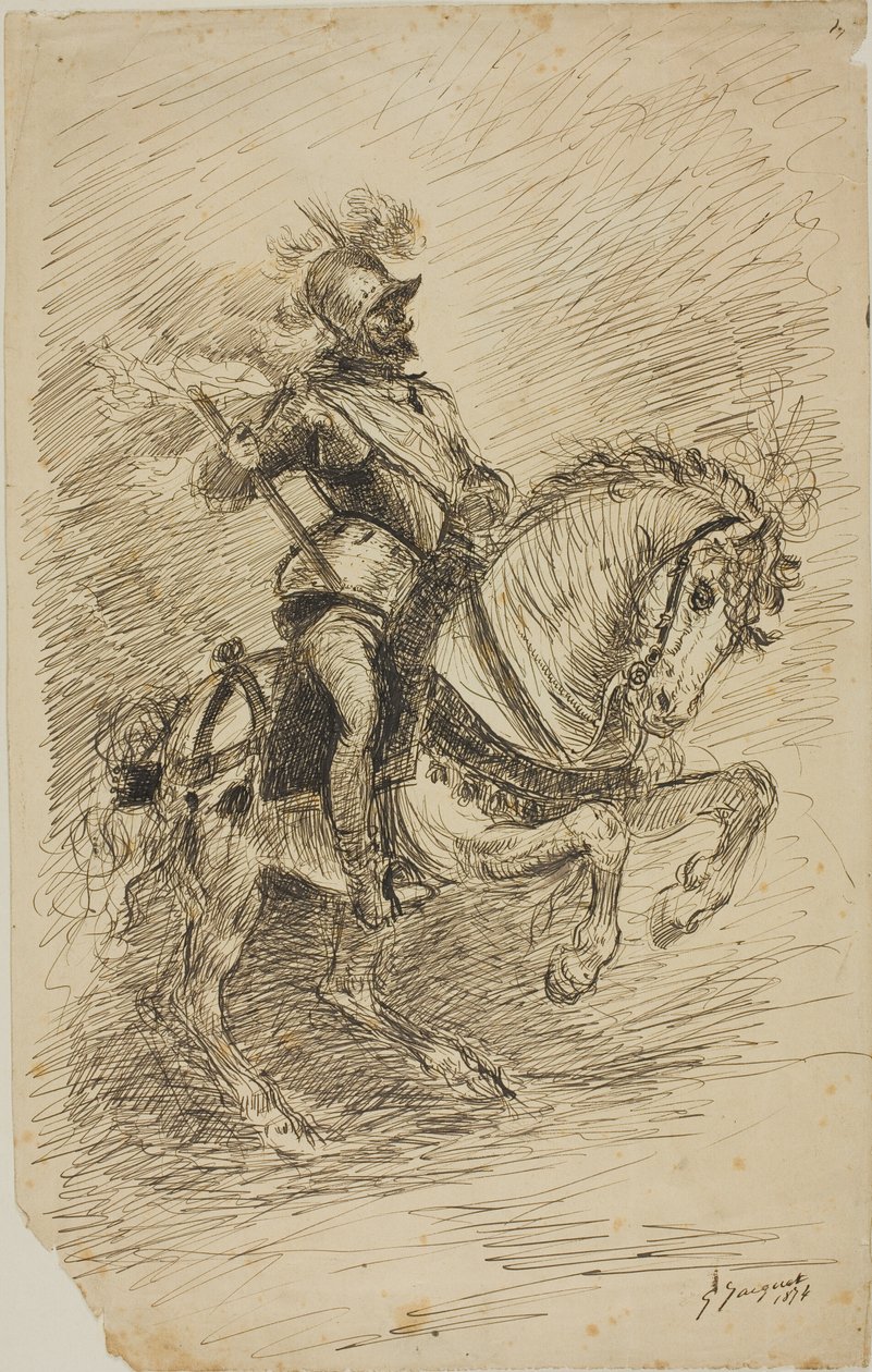 Cavalier lóháton alkotó: Jules Jacquet